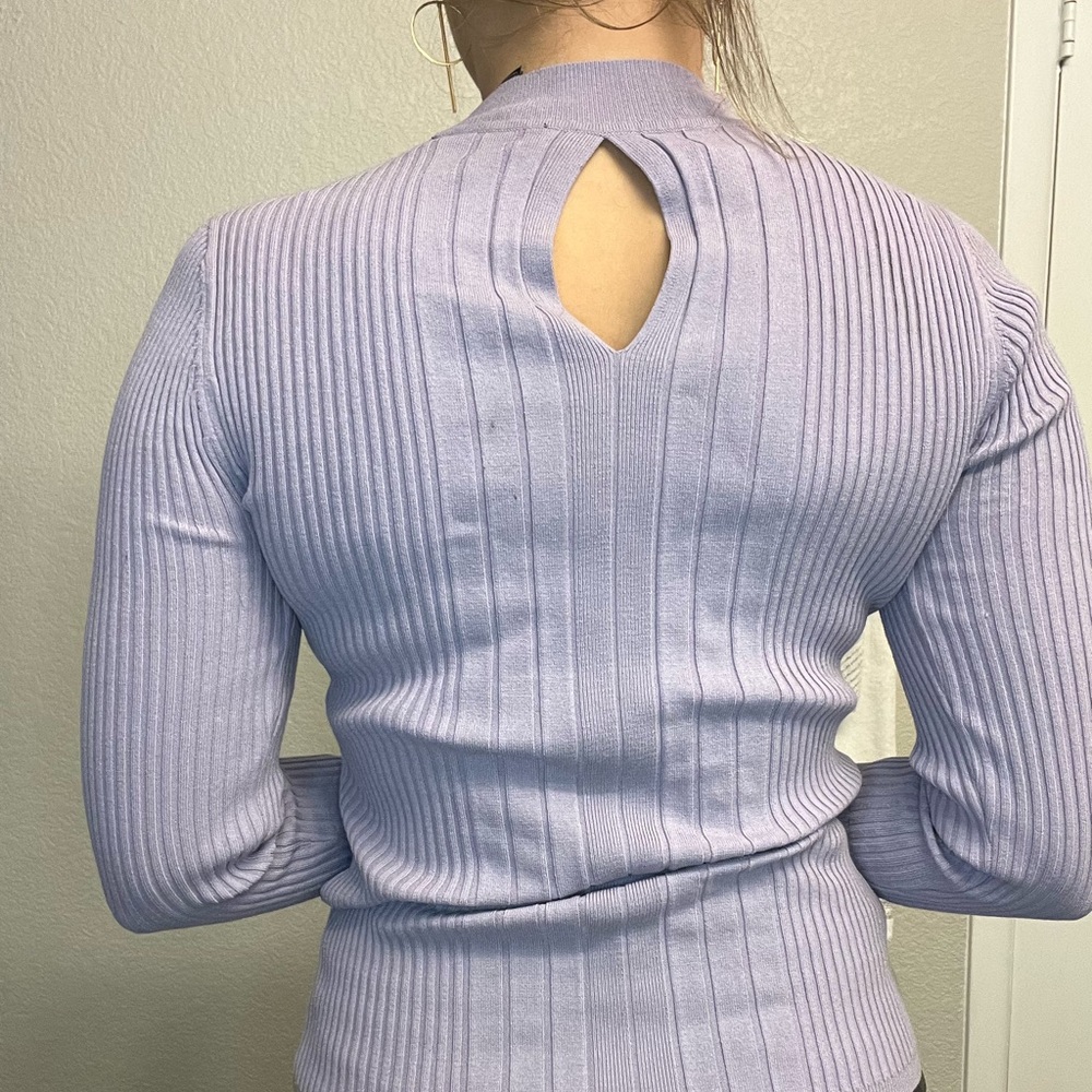 Lilac Rib Knit Sweater - Picture 2 of 4